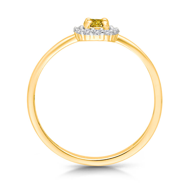 White and Yellow Diamond 3/10ctw Halo Fashion Ring in 14k Yellow Gold image number null